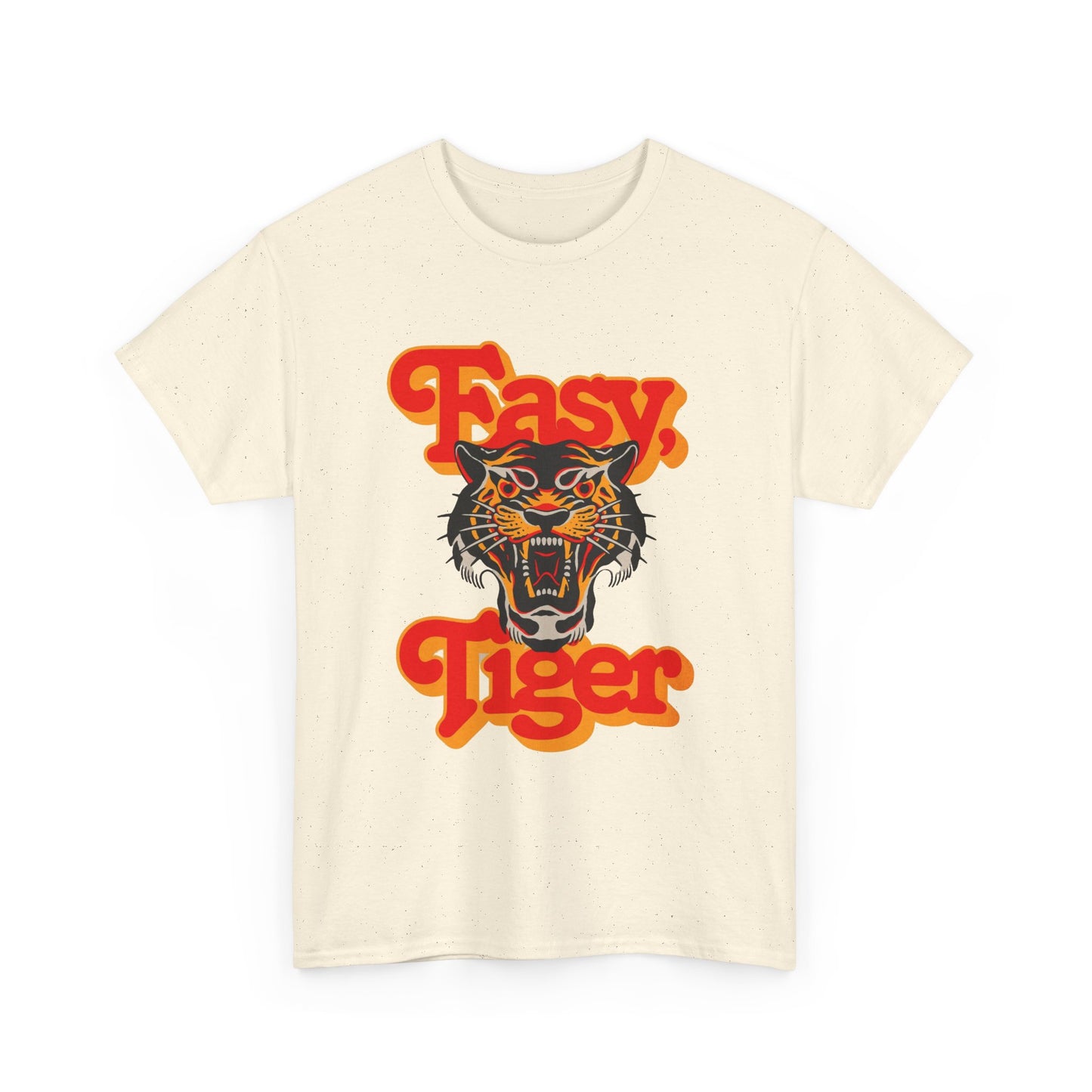 Easy Tiger Retro 70's Classic Graphic T Shirt Regular Men's Heavy Cotton Tee