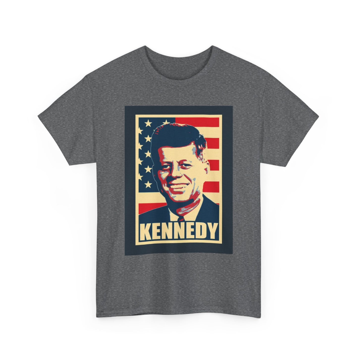JFK Tshirt John F Kennedy American Flag President Unisex Heavy Cotton Tee