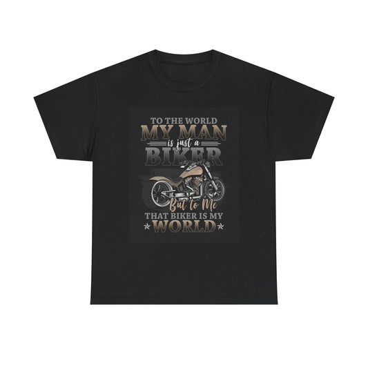Biker Is My World Graphic T Shirt Vintage Motorcycle Unisex Heavy Cotton Tee fg