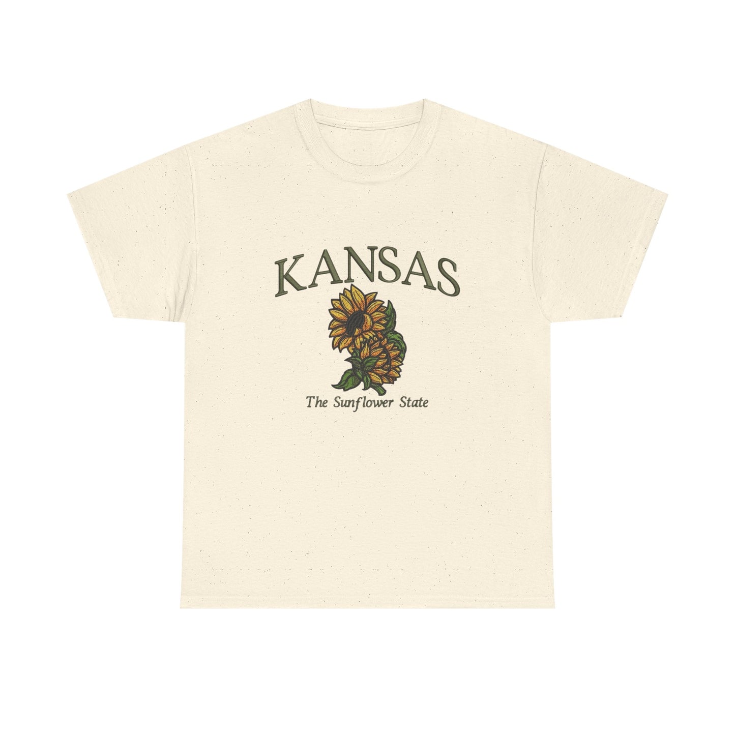Kansas The Sunflower State Graphic T Shirt NEW Unisex Heavy Cotton Tee