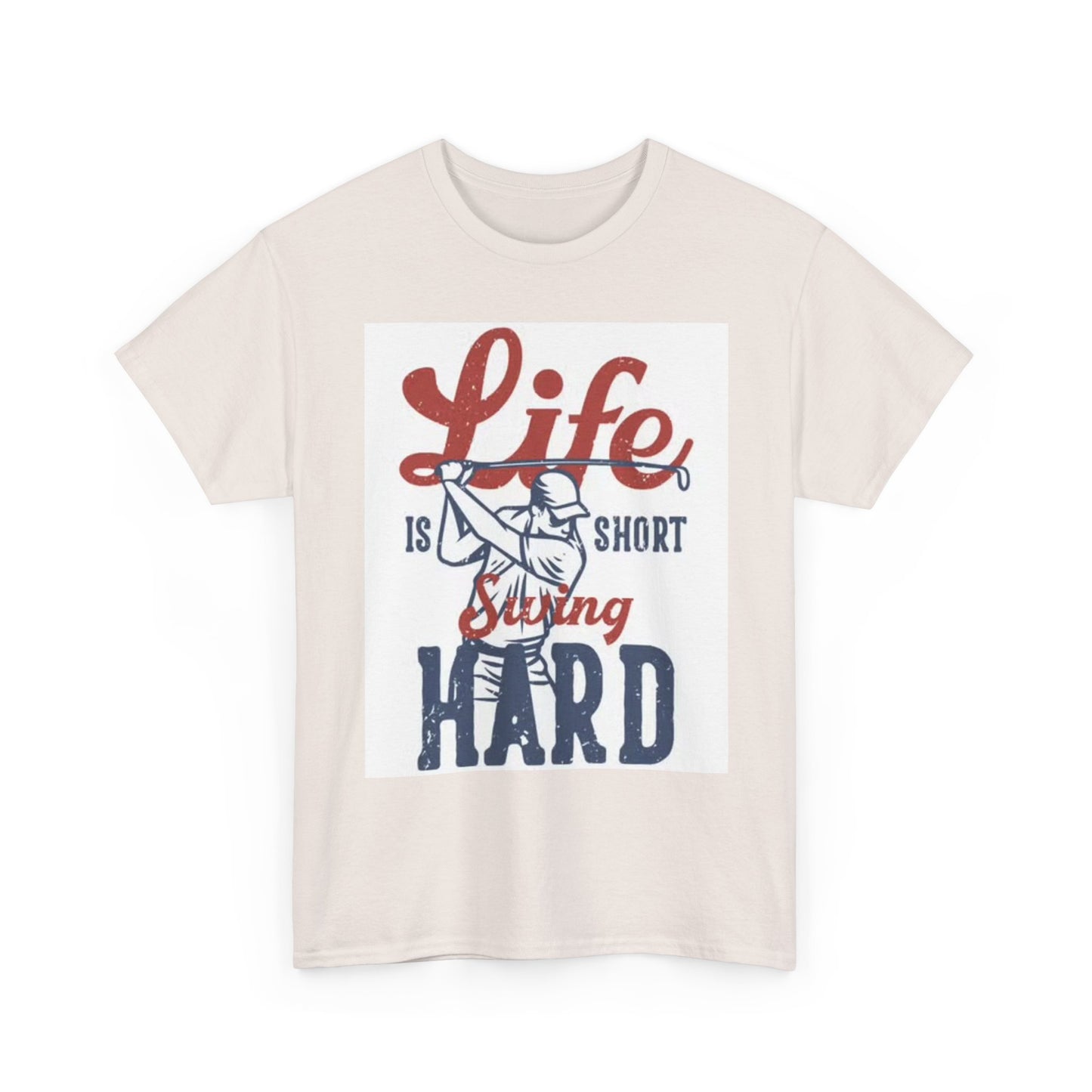 Life Is Short Swing Hard Graphic T Shirt Retro Golf Unisex Heavy Cotton Tee