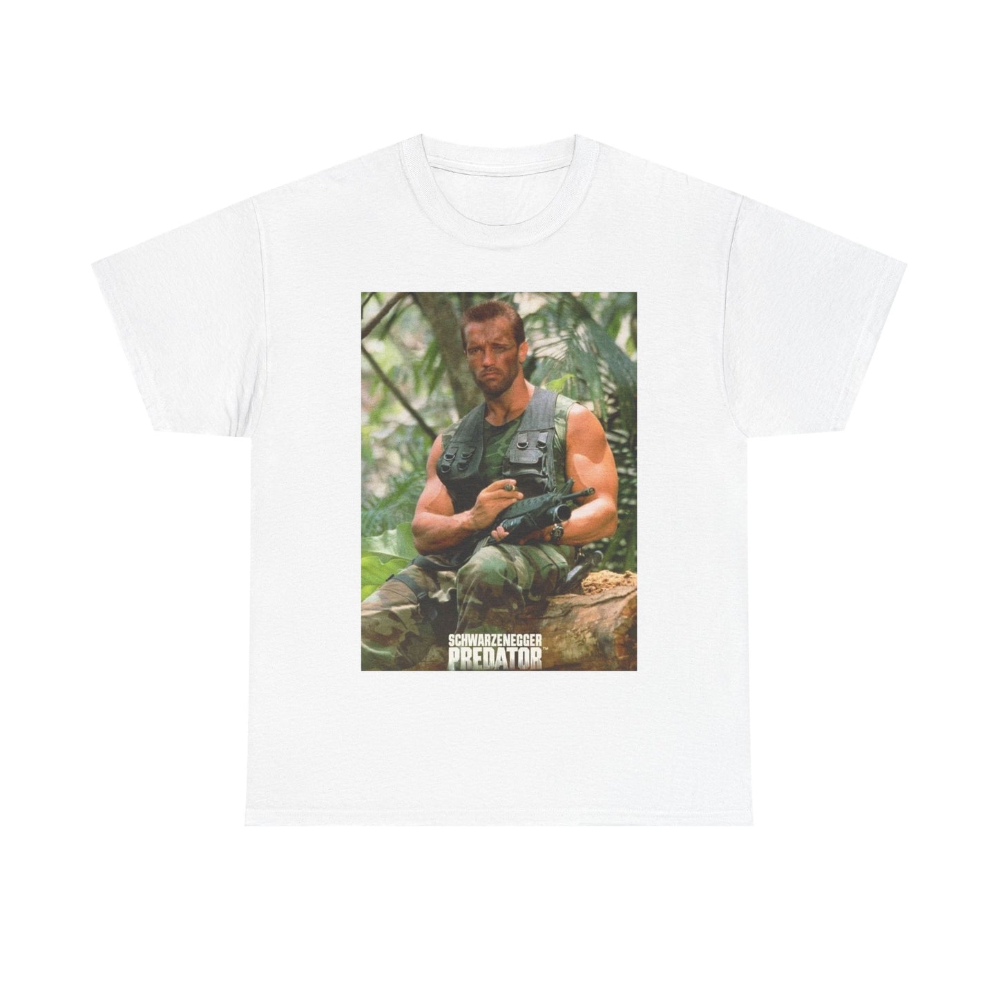 Predator Tshirt Vintage 80s Movies Graphic Arnold Aliens Unisex Heavy Cotton Tee