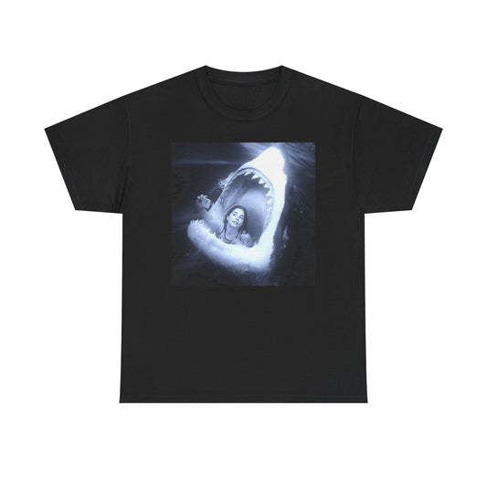 Shark Selfie Funny Great White Graphic T-Shirt Unisex Heavy Cotton Tee NEW