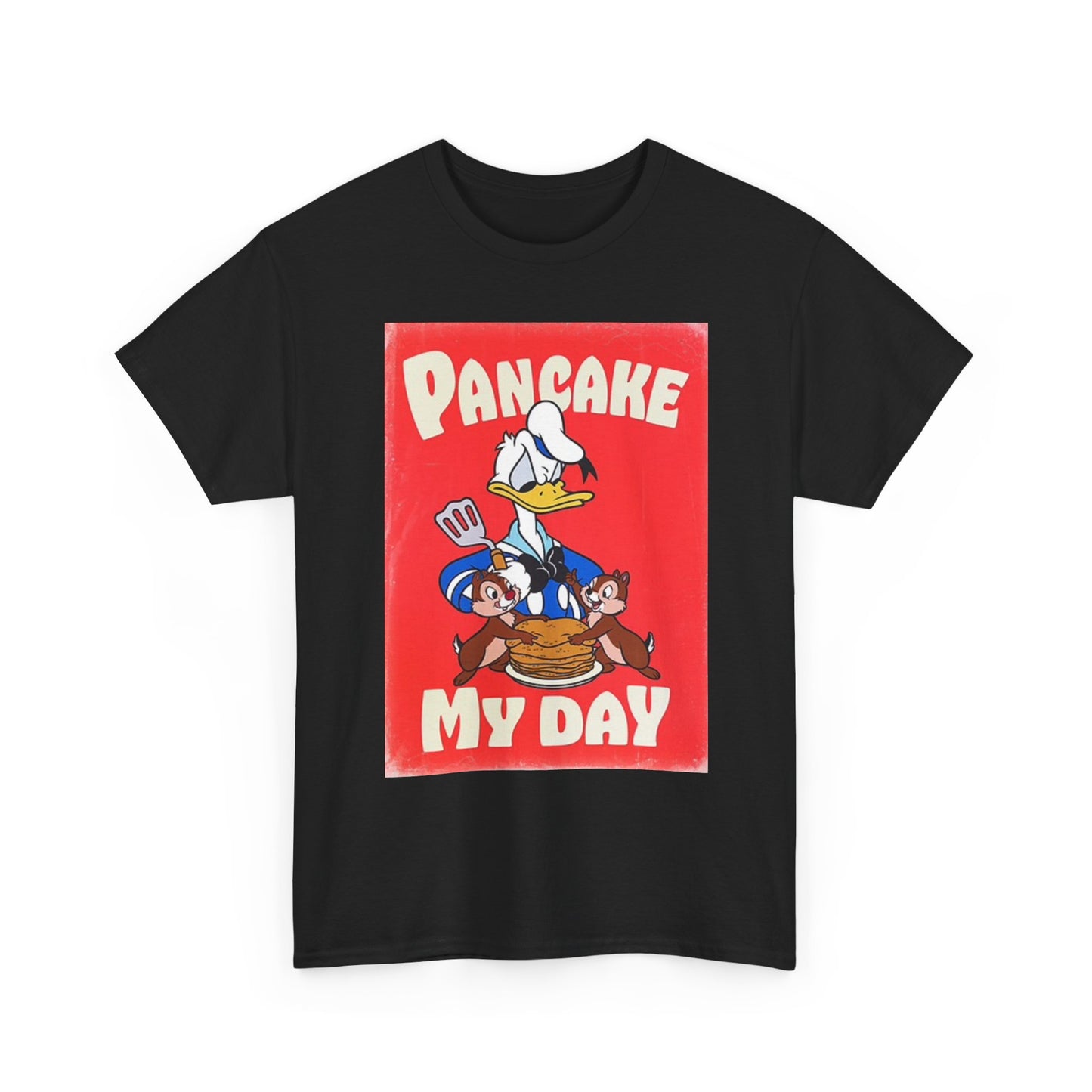 Pancake My Day Graphic T Shirt Vintage Duck Unisex Heavy Cotton Tee