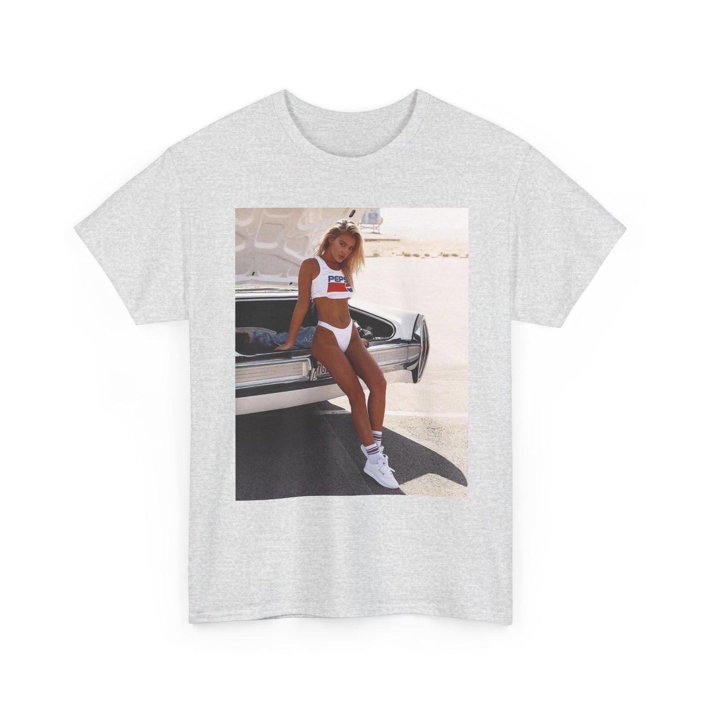 Cadillac Bikini Model Vintage Graphic T Shirt S-5XL Unisex Heavy Cotton Tee