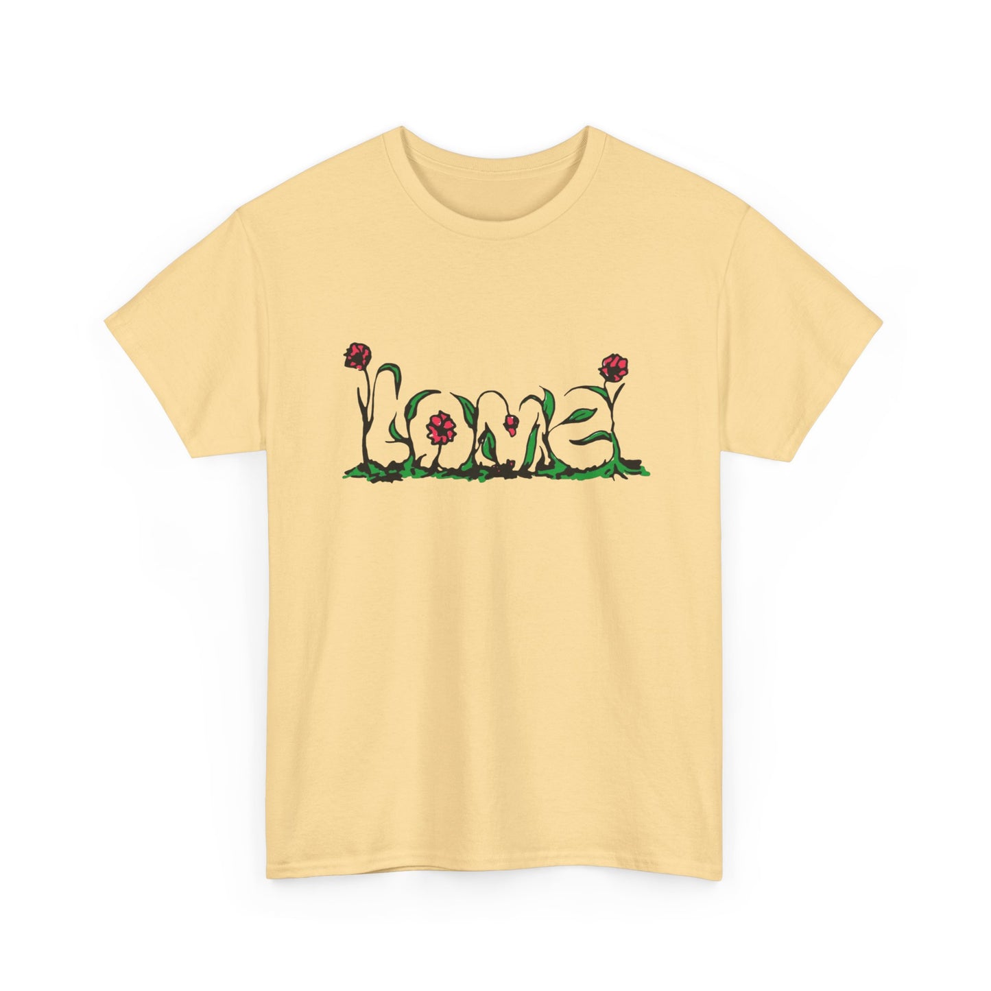 I Love Flowers Graphic T Shirt Unisex Heavy Cotton Tee