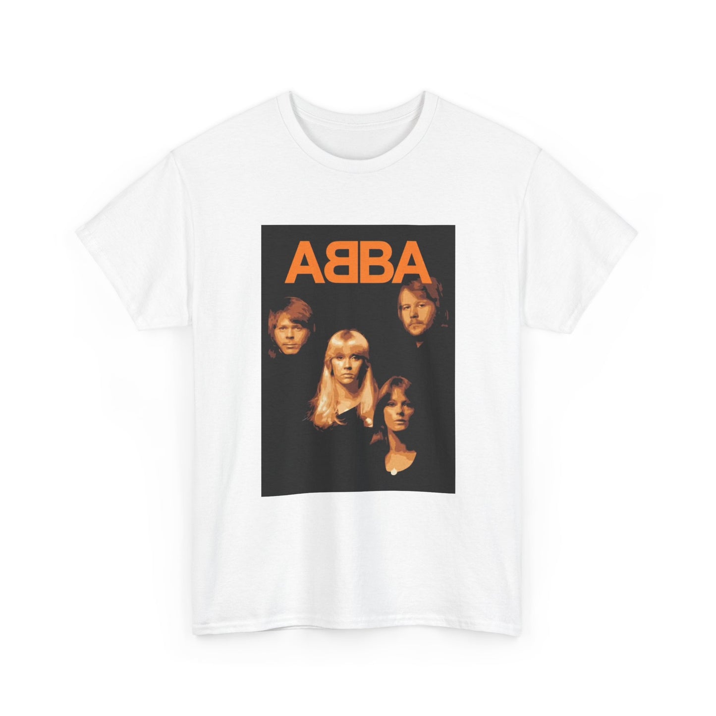 Abba T-shirt vintage retro neon lights classic music Unisex Heavy Cotton Tee