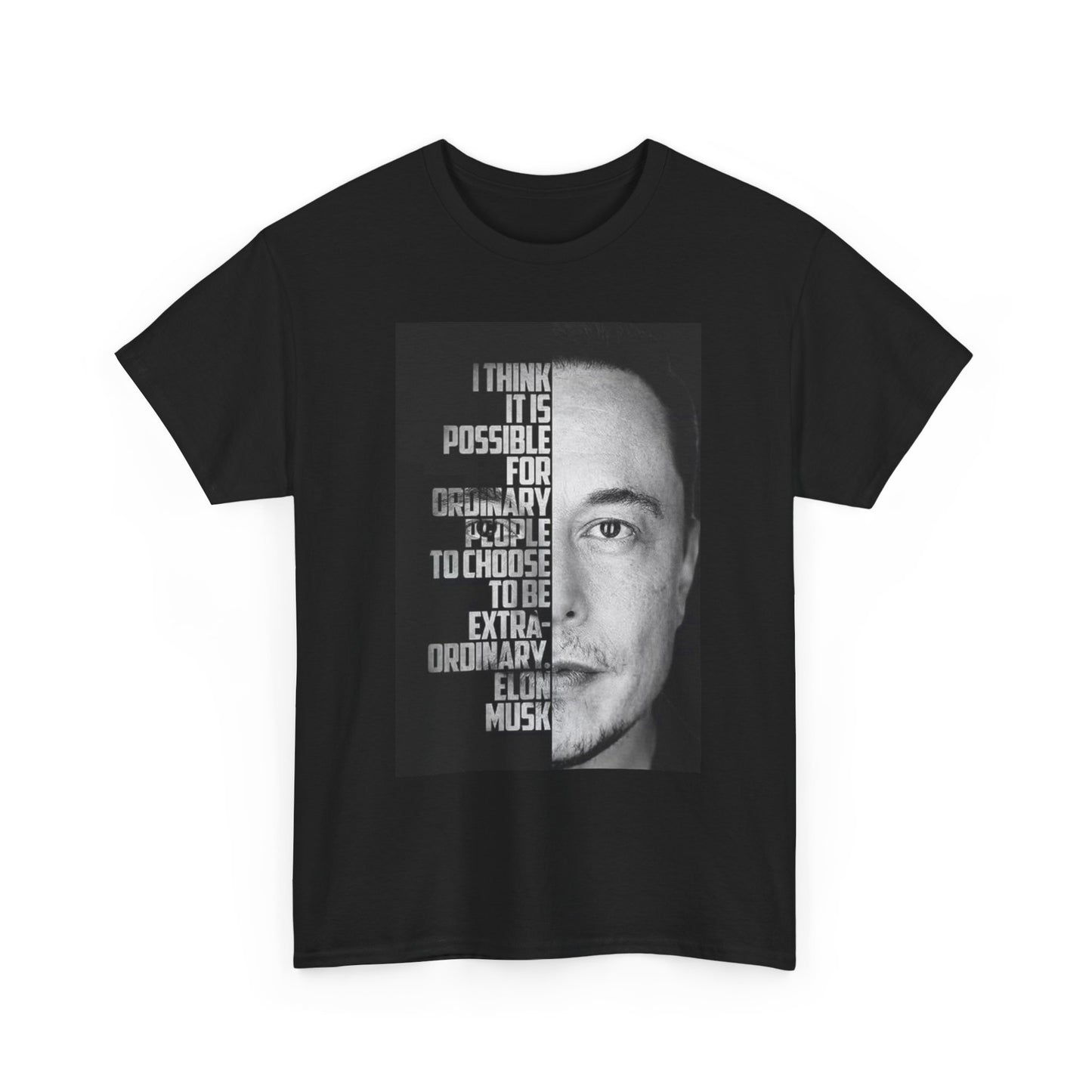 Elon Musk Motivation Graphic T Shirt Poster Unisex Heavy Cotton Tee