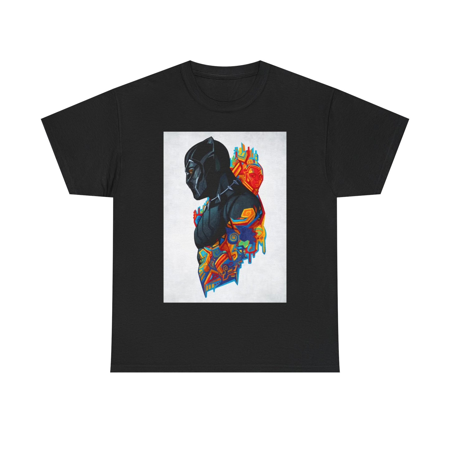 Black Panther Shirt Movie Poster Retro Colorful Painting Unisex Heavy Cotton Tee
