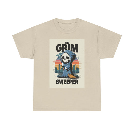 The Grim Sweeper Graphic T Shirt Funny Unisex Heavy Cotton Tee