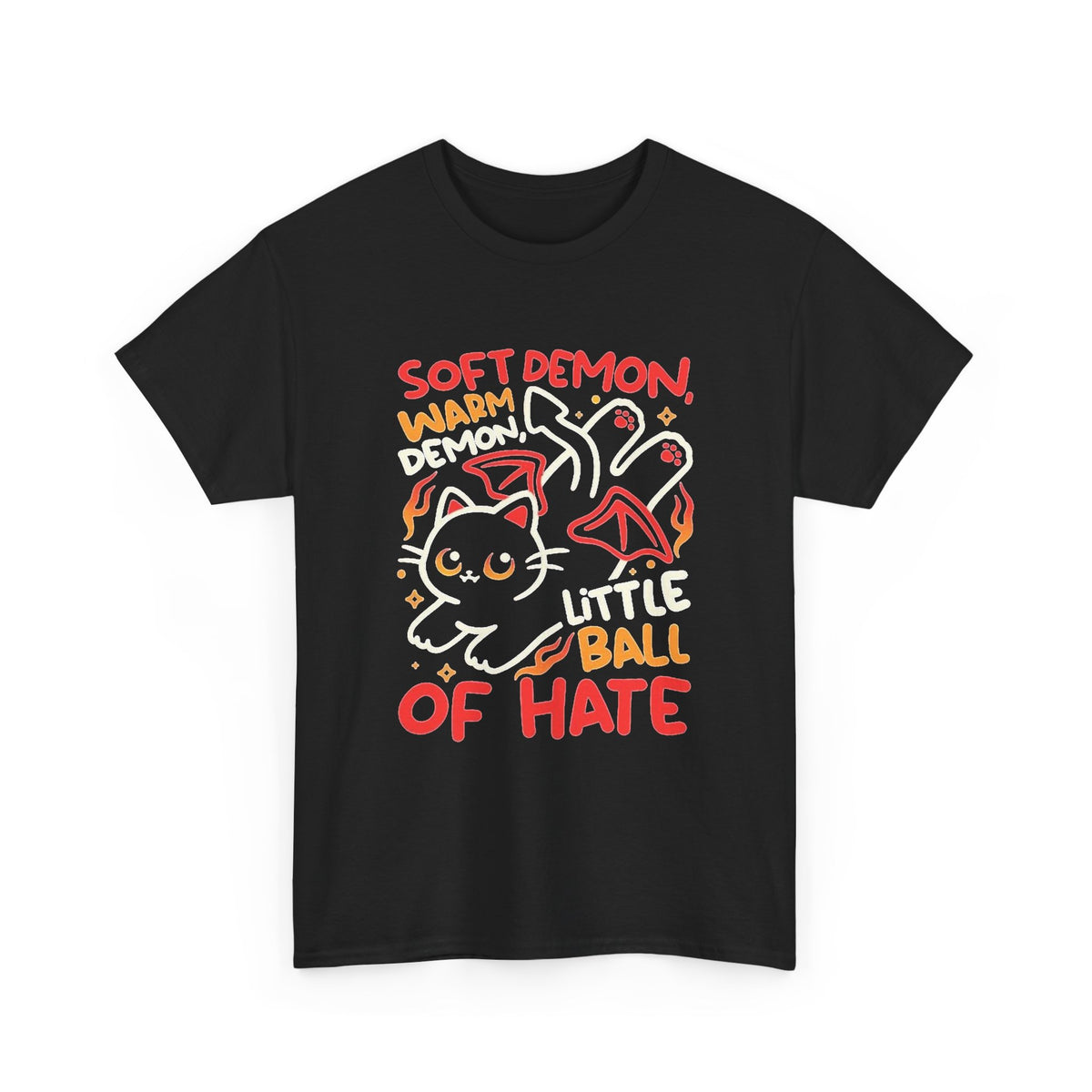 Soft Demon Little Ball of Hate Cat Graphic T-Shirt Men's Graphic Tee