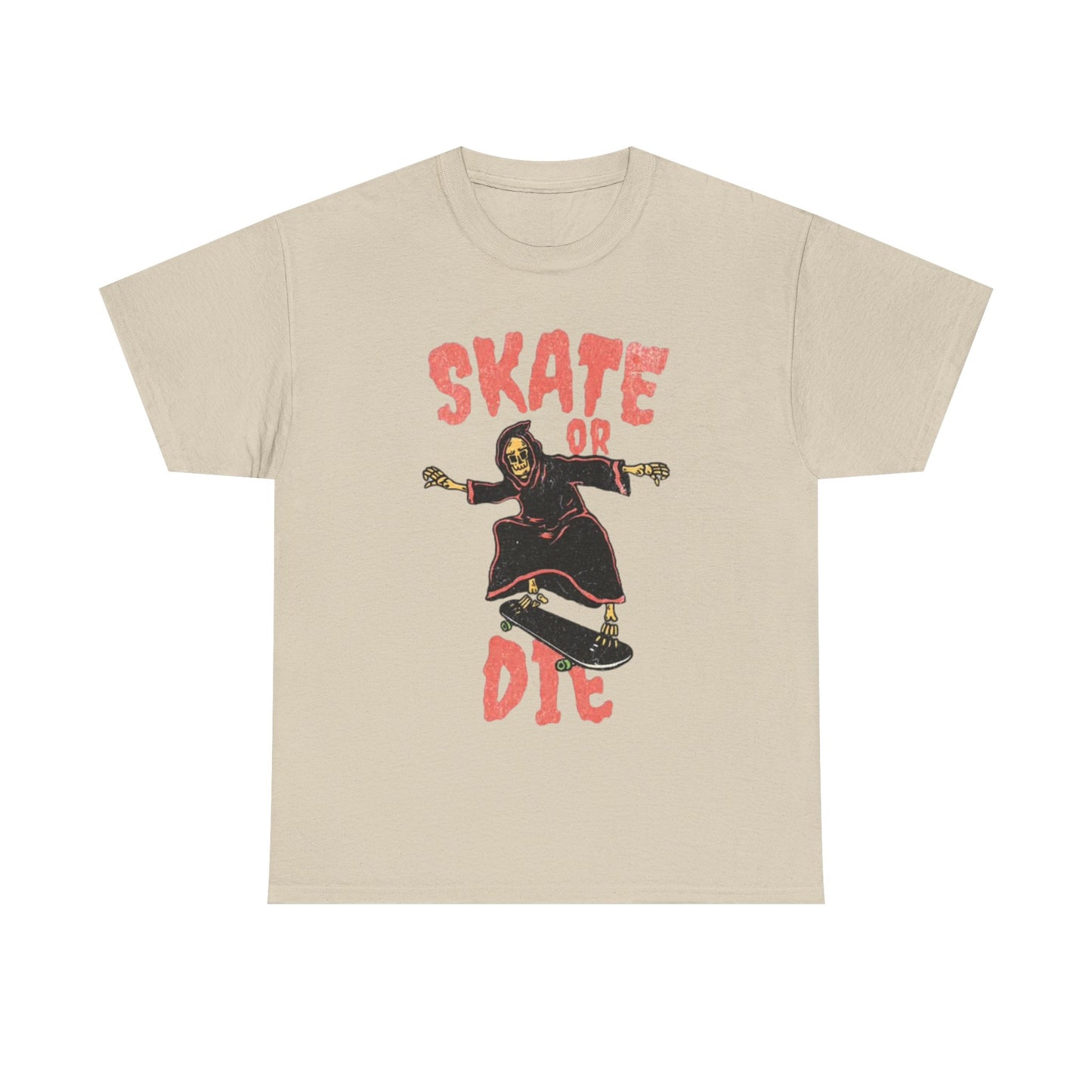 Skate Or Die Shirt Retro Skateboarding Dunks Skeleton Unisex Heavy Cotton Tee
