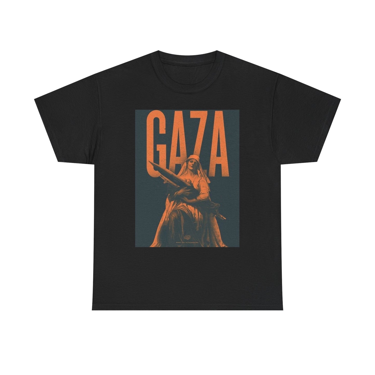 Free Palestine Graphic T Shirt Gaza Holding Missiles Unisex Heavy Cotton Tee