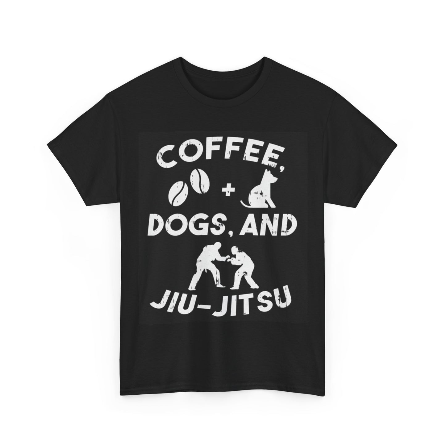 Coffee Dogs Jiu Jitsu Tshirt UFC Dog lover Coffee Addict Gym Unisex Heavy Cotton