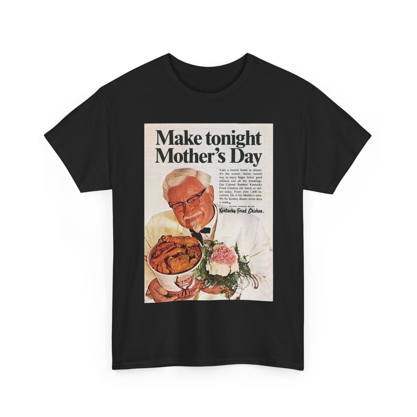 KFC T Shirt Retro Poster Nostalgia Chicken Funny Ads Unisex Heavy Cotton Tee