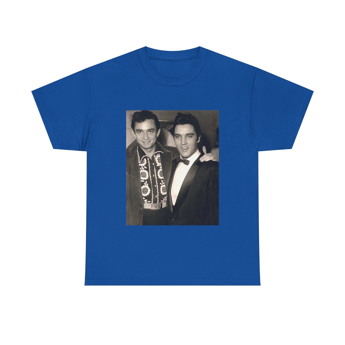 Elvis And Johnny cash shirt vintage graphic art black and white Heavy Cotton