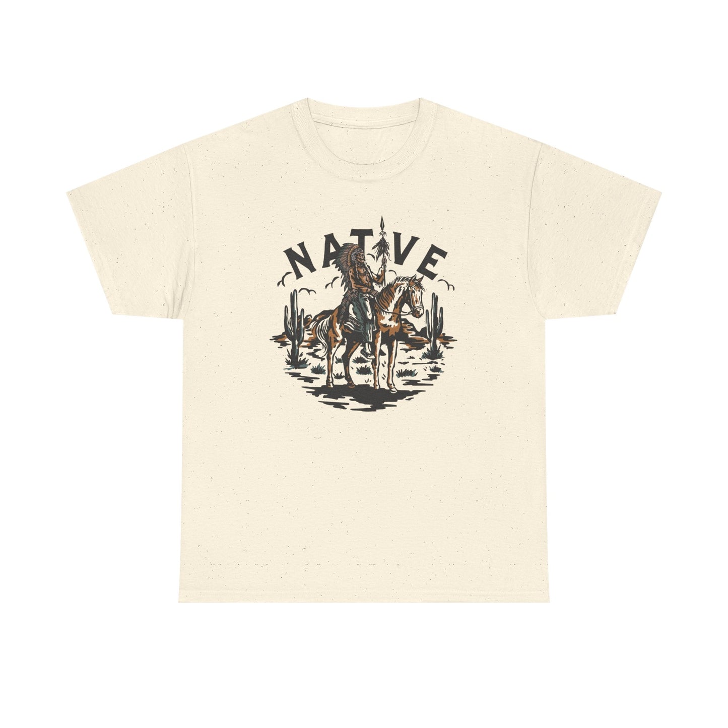 Native American Horse Vintage Graphic T Shirt Unisex Heavy Cotton Tee New Gift