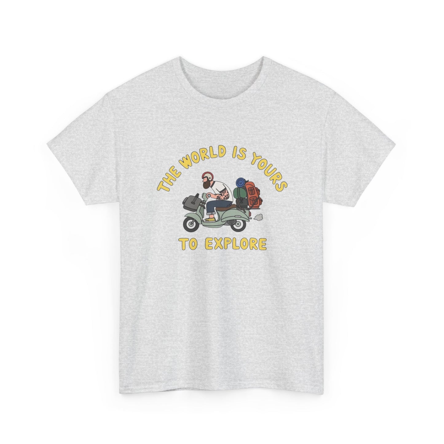 The World Is Yours To Explore T Shirt Graphic Unisex Heavy Cotton Tee NEW GIFT
