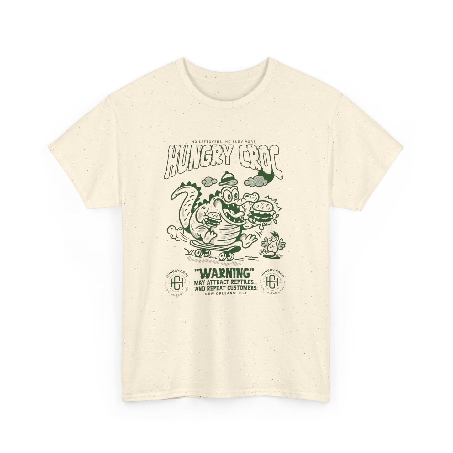 Hungry Croc Alligator Graphic T-Shirt Comfy Cotton Tee Brand NEW