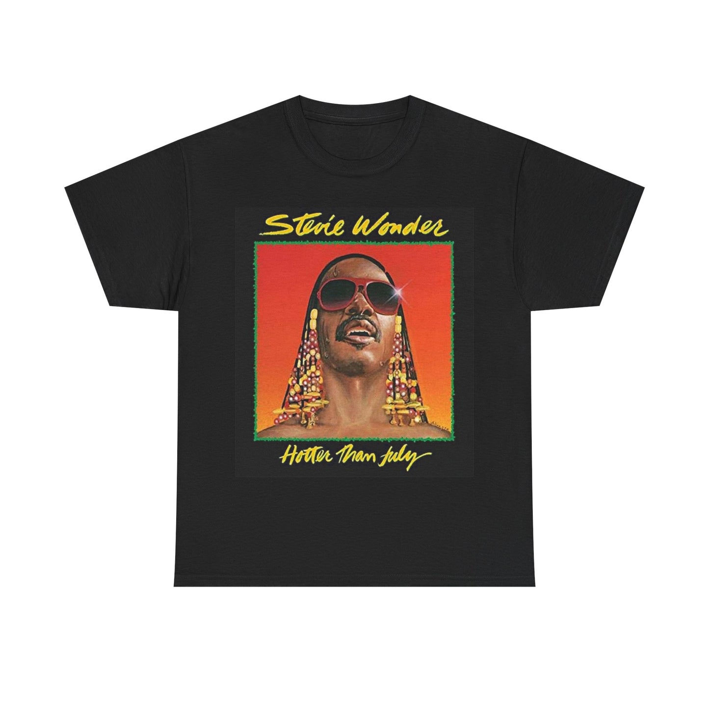 Stevie wonder T-shirt hotter than July retro music Unisex Heavy Cotton Tee