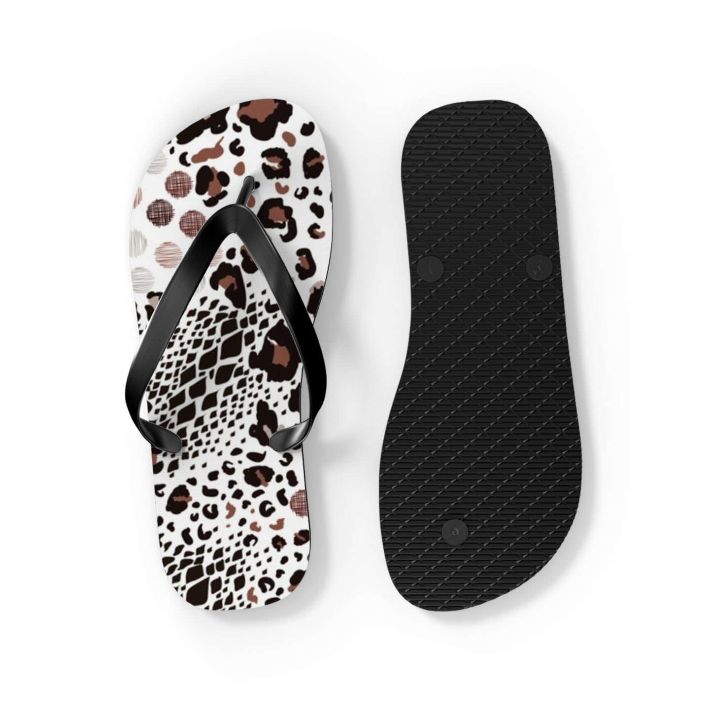 Mixed Animal Print Beach Sandals, Slides for Summer, Flip Flops, Water Resistant