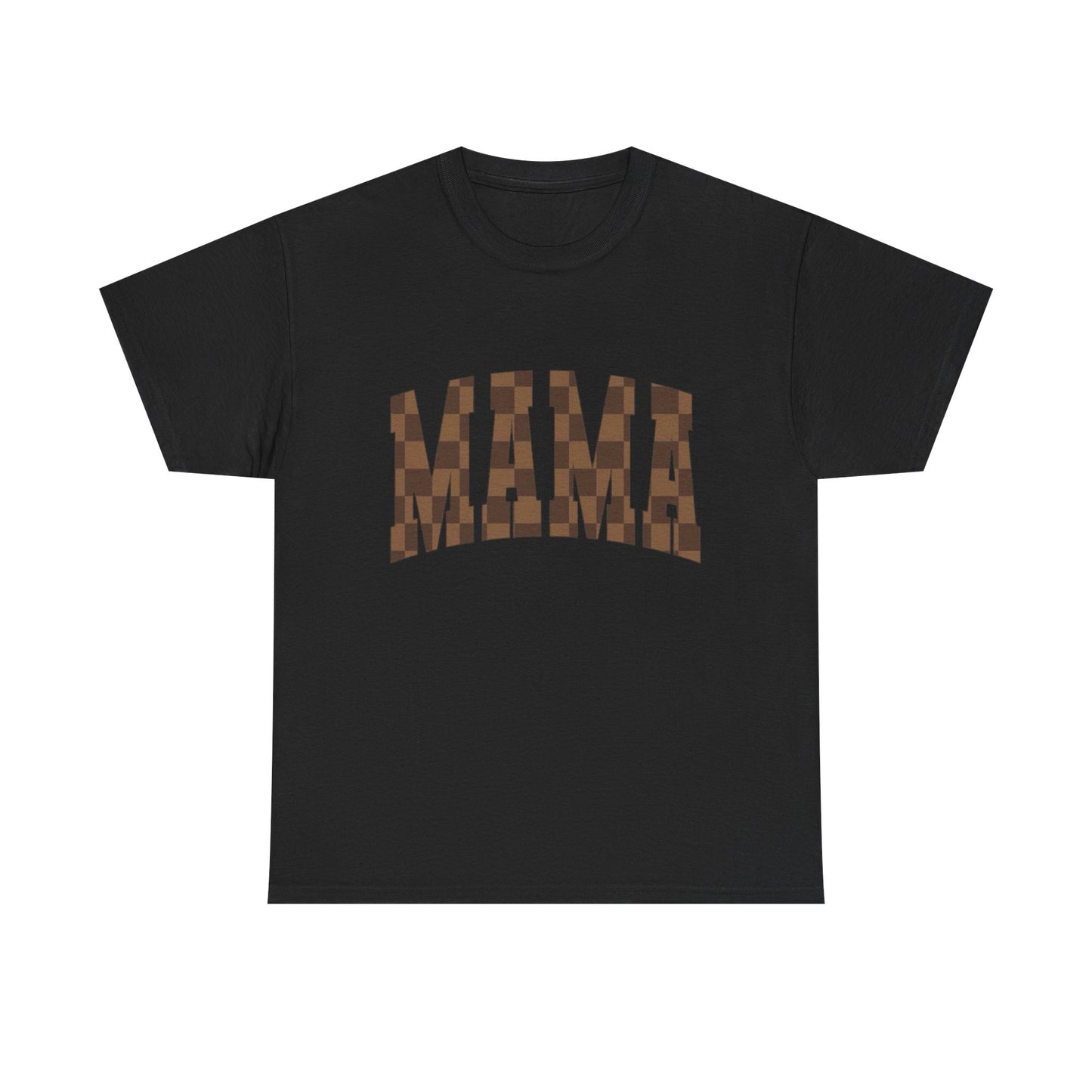 Mama Brown Checkered Pattern Graphic T Shirt NEW ADULT