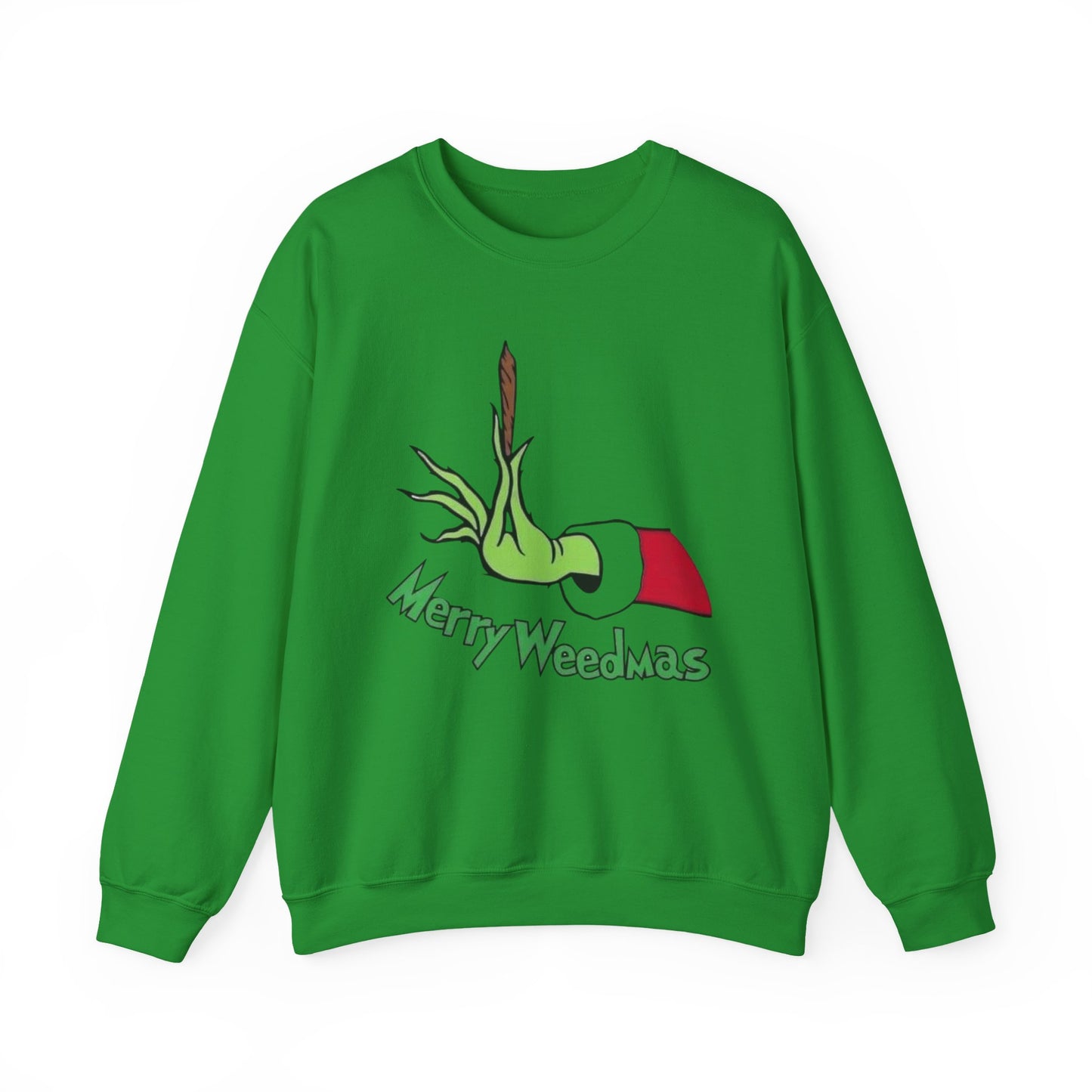 Merry Weedmas The Grinch Funny Sweater NEW Heavy Blend™ Crewneck Sweatshirt