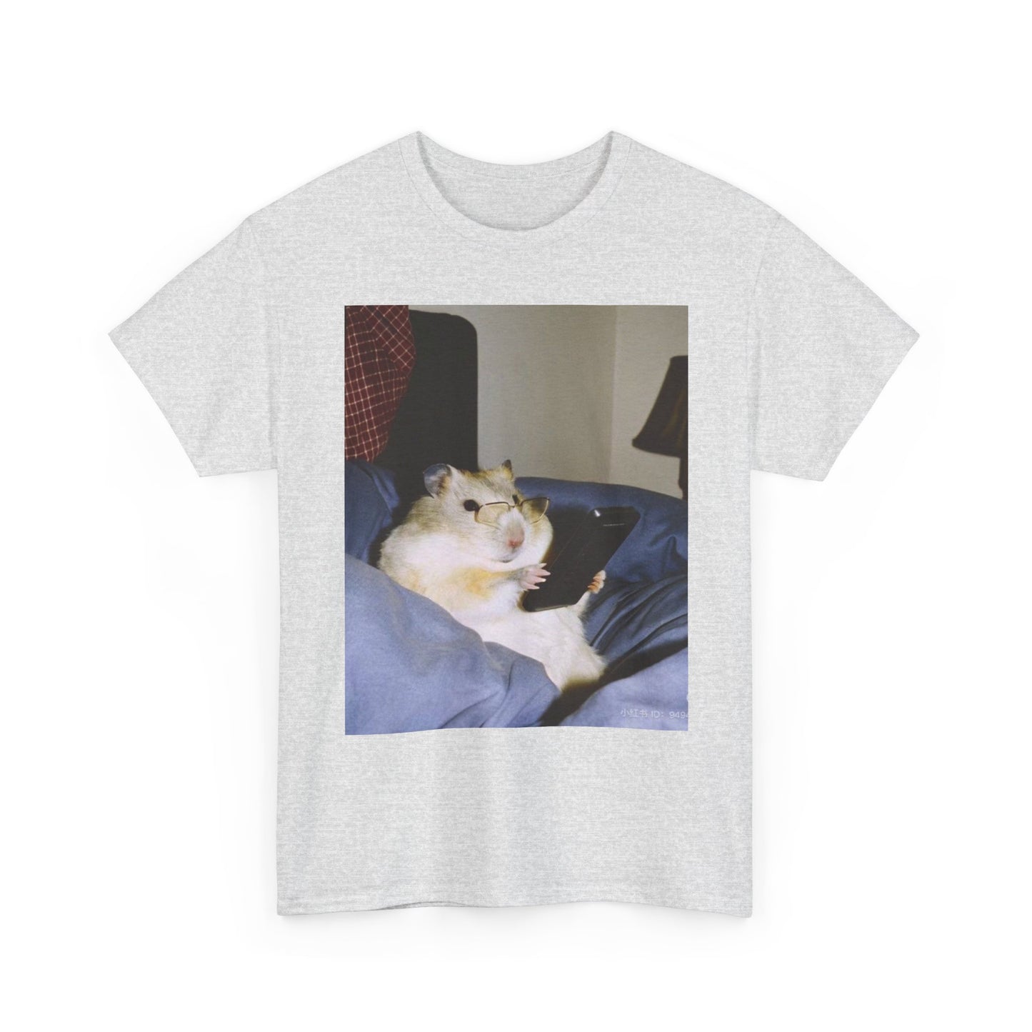 Funny Hamster On Phone Comedy Graphic T Shirt Unisex Heavy Cotton Tee BRAND NEW
