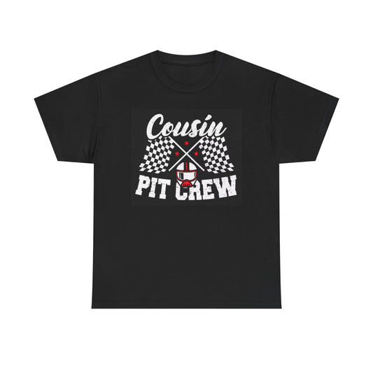Cousin Pit crew Graphic T Shirt Funny Motocross Dirtbikes Unisex Heavy Cotton
