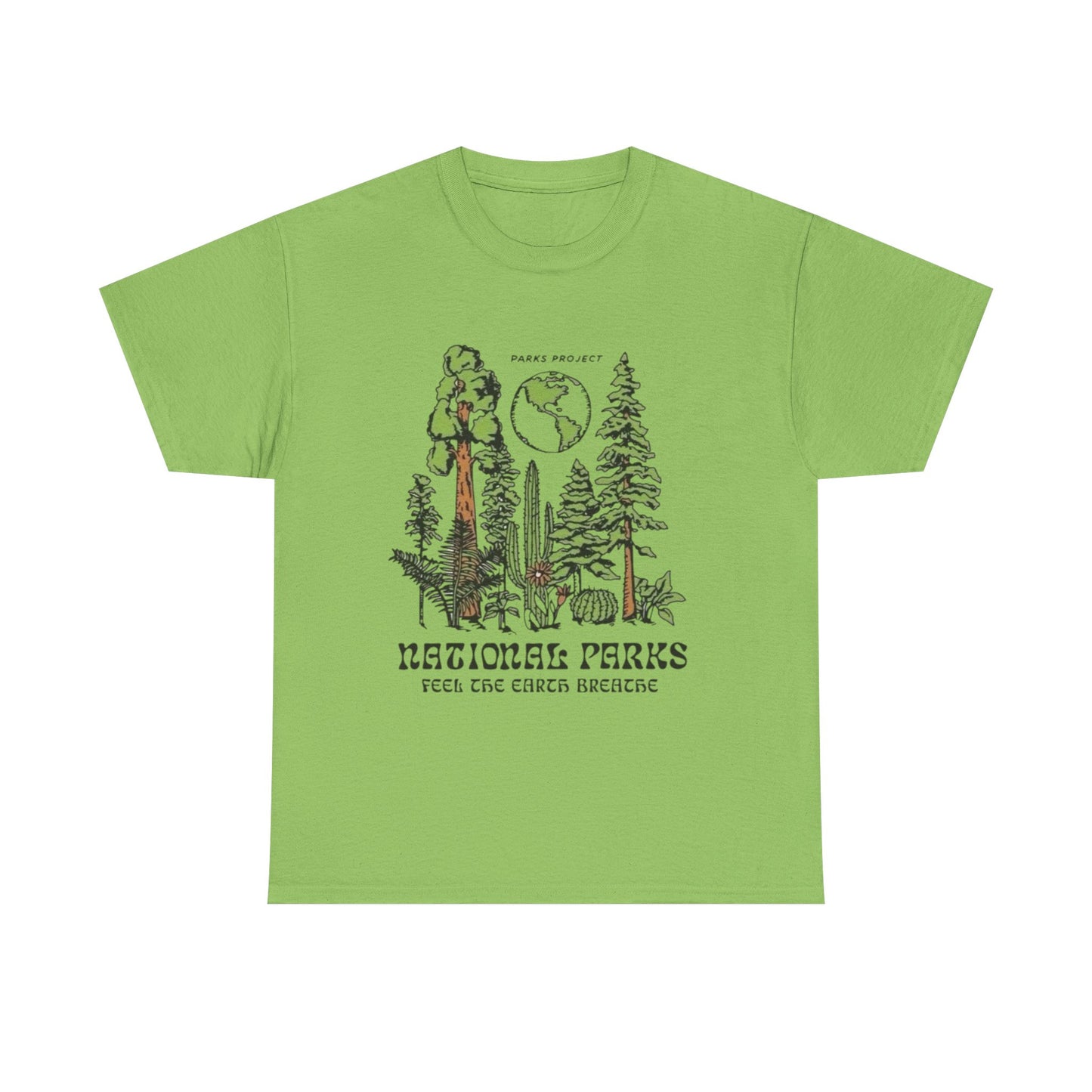 National Parks Feel The Earth Breath Graphic T Shirt Unisex Heavy Cotton Tee