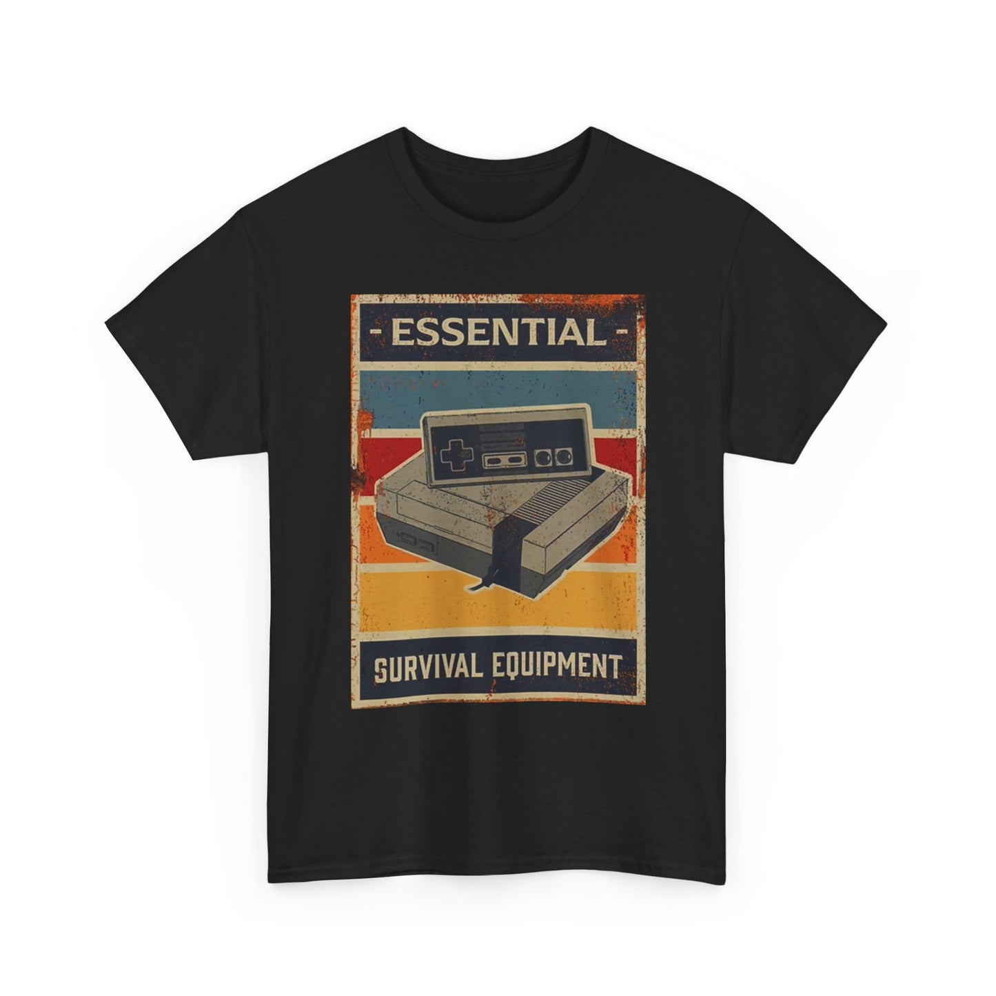 Essential Survival Gear Gaming T Shirt Retro Game Consoles Unisex Heavy Cotton
