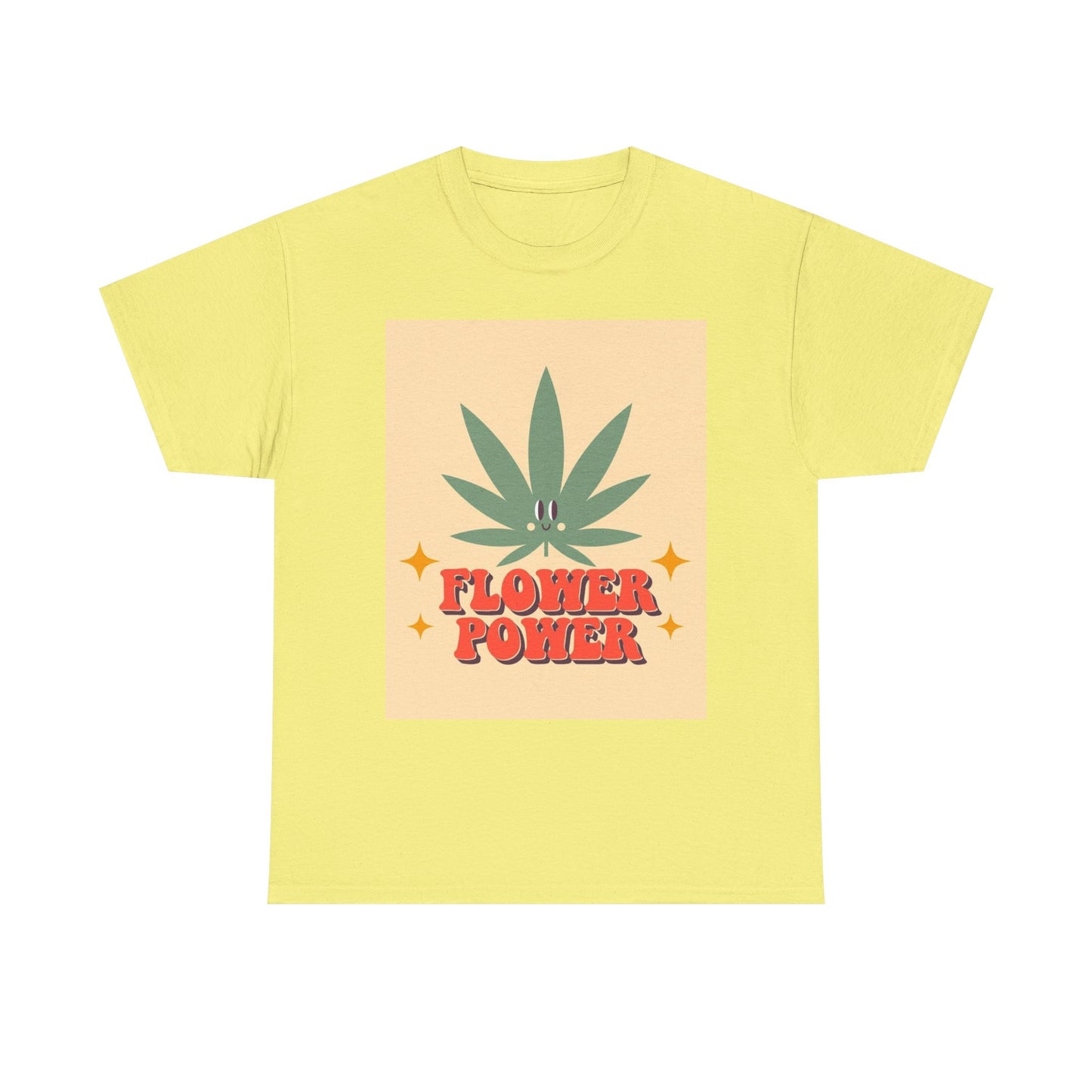 Flower Power Retro T Shirt Vintage Vibes 420 Unisex Heavy Cotton Tee
