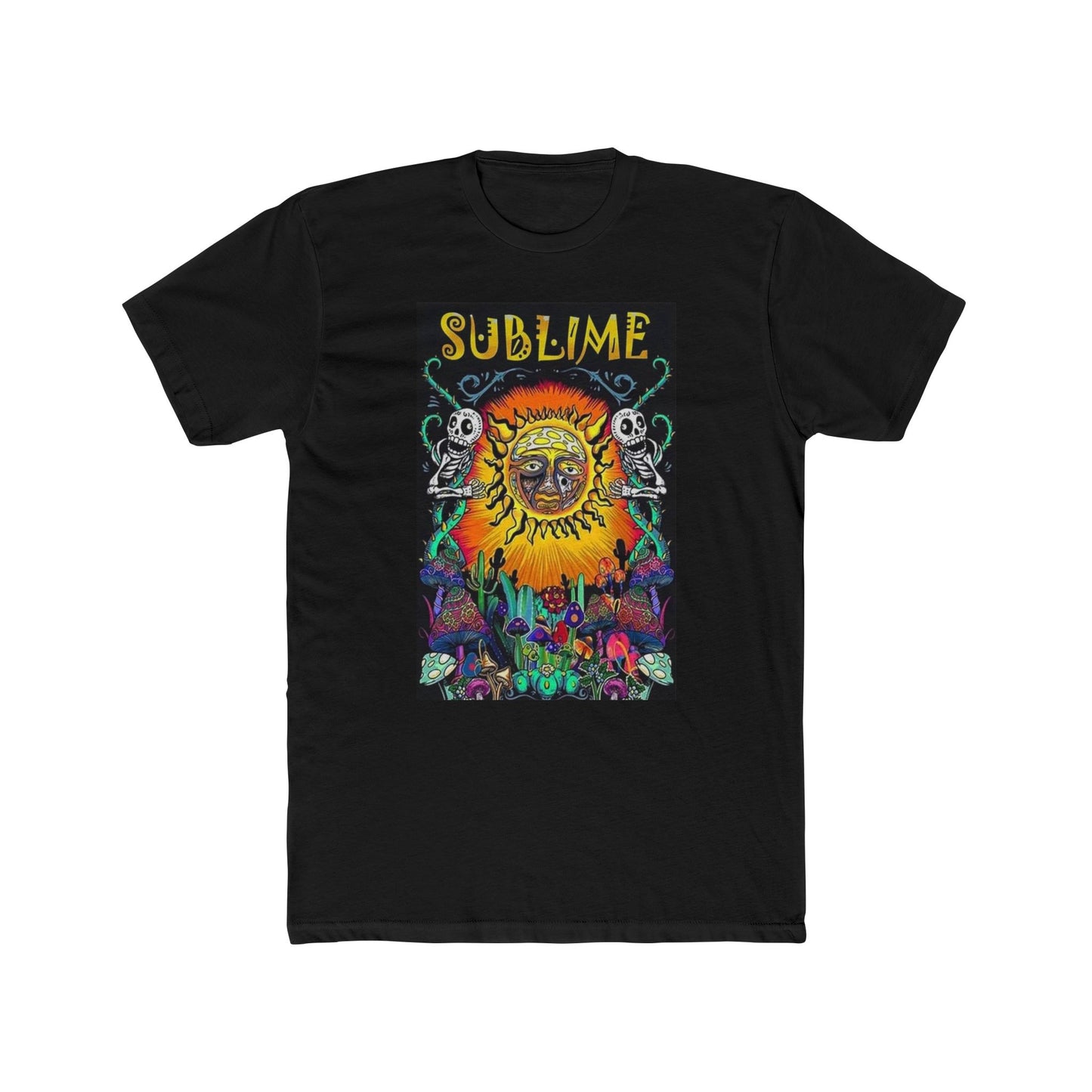 Sublime vintage graphic trippy mushroom art California retro Men's Cotton Crew