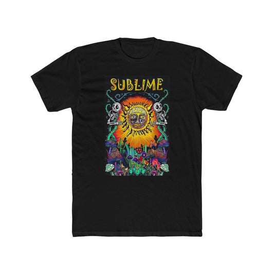Sublime vintage graphic trippy mushroom art California retro Men's Cotton Crew