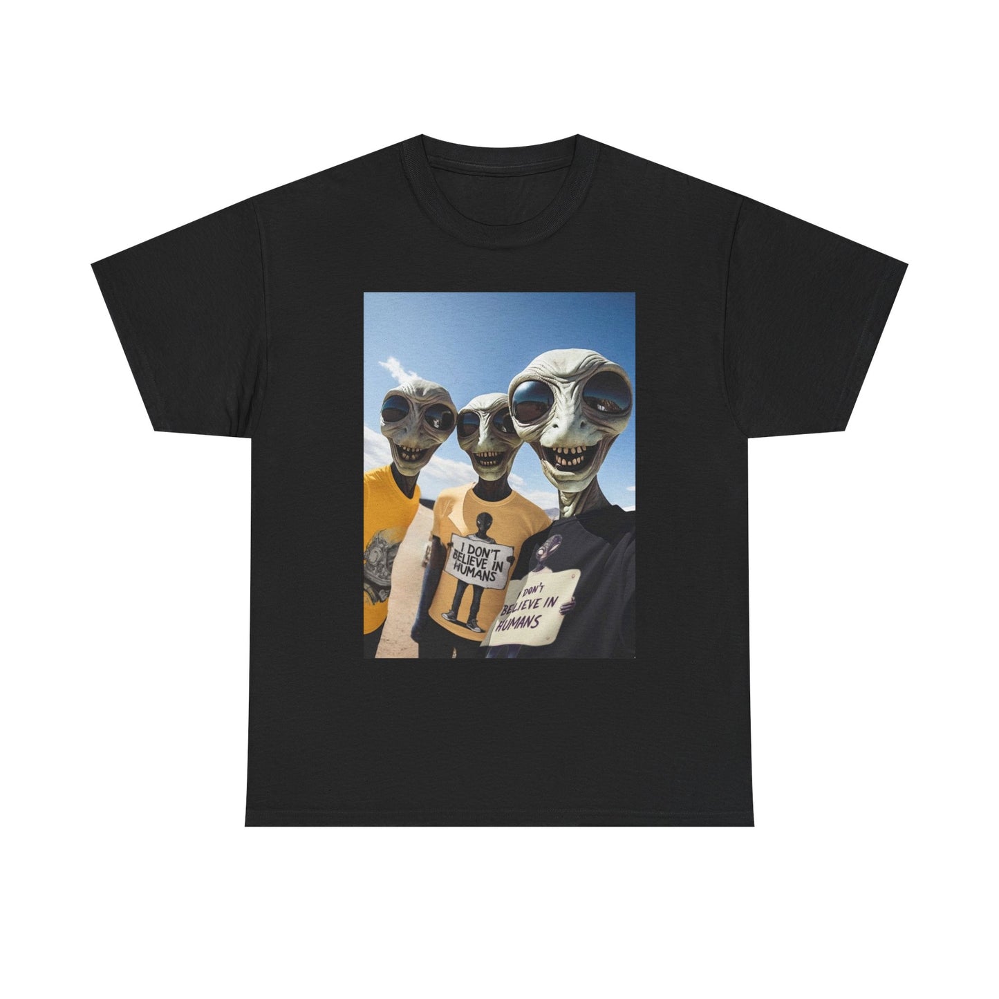 Alien Selfie Roswell Funny T Shirt Graphic Unisex Heavy Cotton Tee