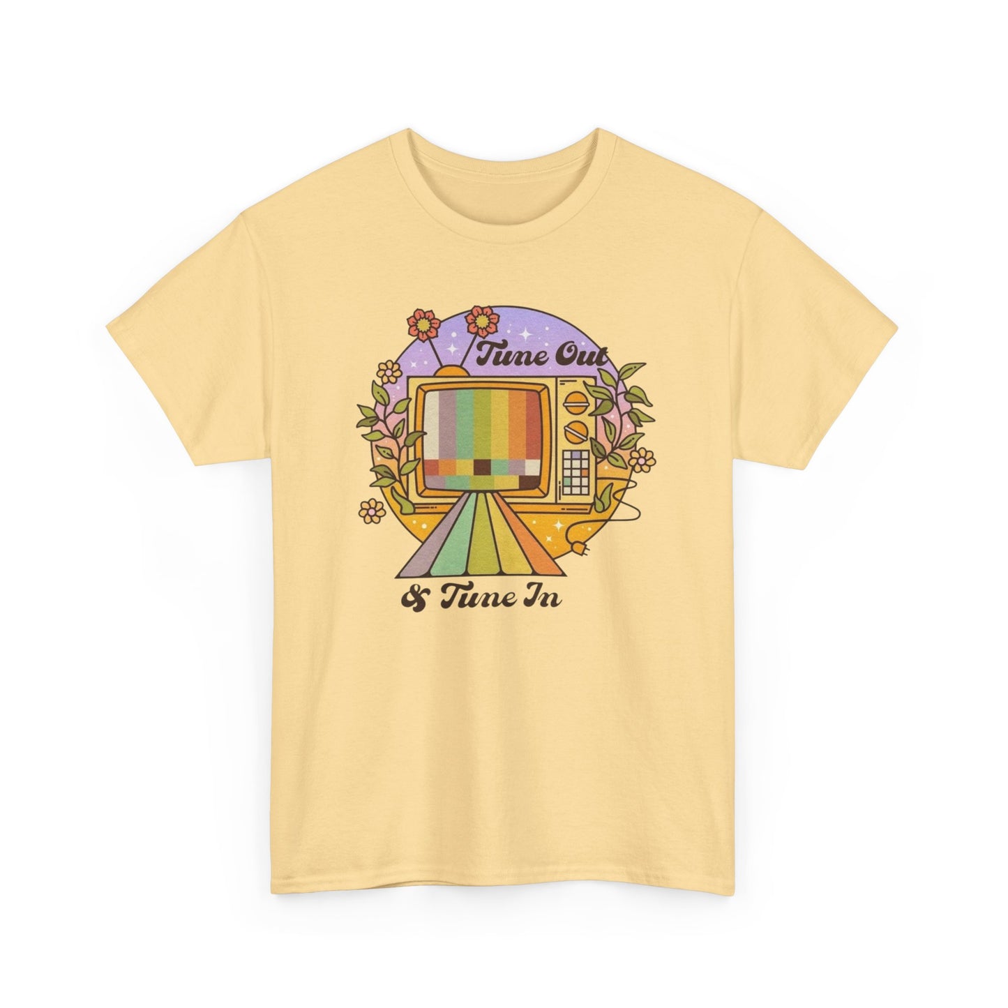 Tune Out And Tune In Retro Graphic T Shirt NEW ADULT Tee