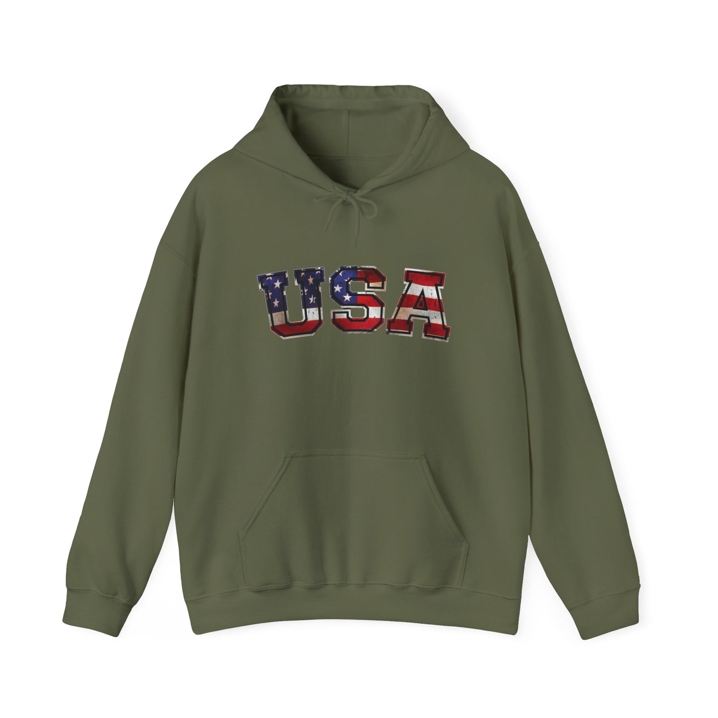 USA Logo American Flag Freedom Graphic Hoodie Heavy Blend™ Hooded Sweatshirt