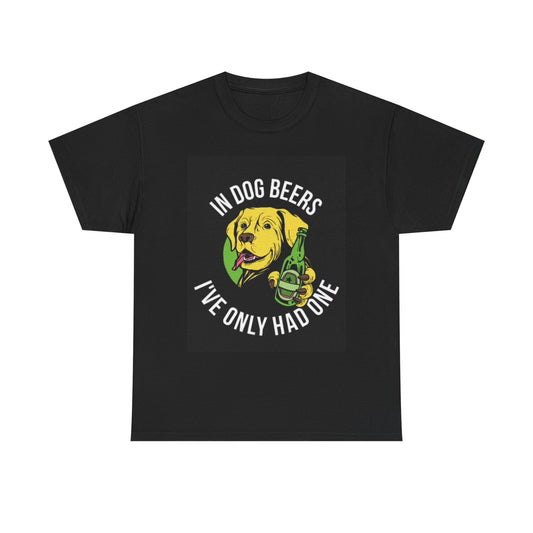 Dog Beers Graphic T Shirt Funny Golden Retriever Jokes Unisex Heavy Cotton Tee