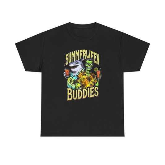 Summerween Buddies Halloween Graphic T Shirt Unisex Heavy Cotton Tee New Gift