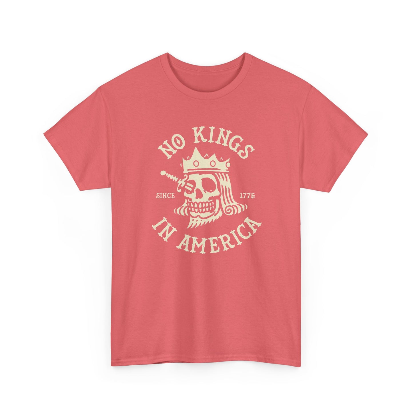 NO KINGS IN AMERICA Graphic T-Shirt Comfy Cotton Tee Brand NEW