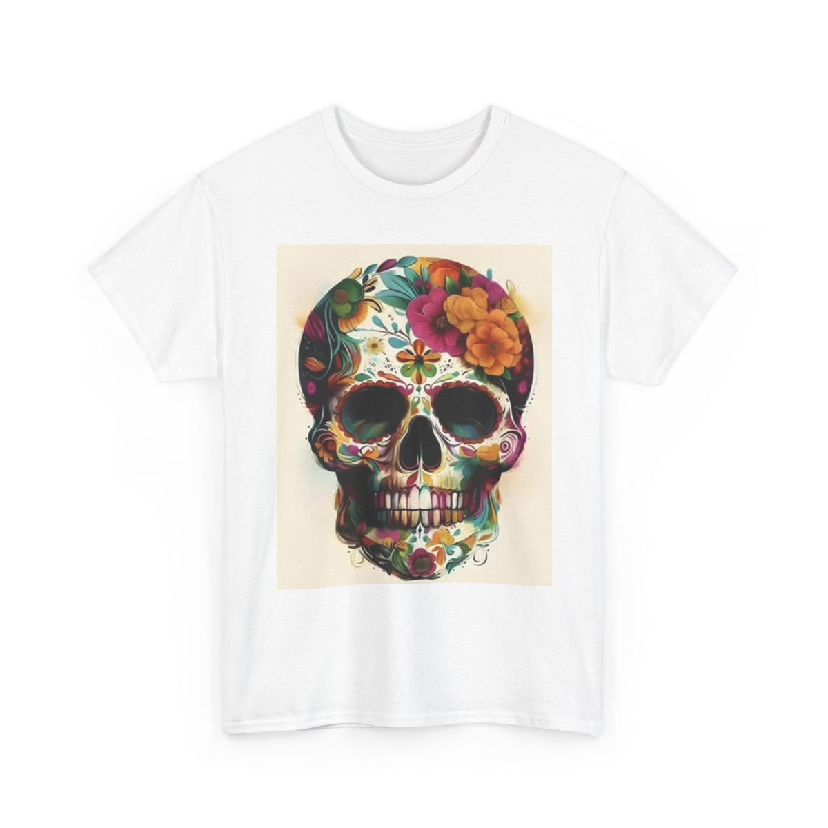 Day Of The Dead Tee, Vintage Art Graphic T-Shirt, Unisex Cotton Shirt, Flower