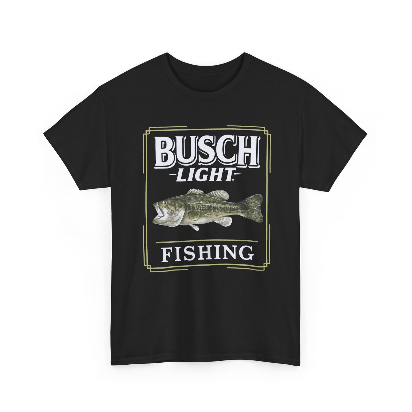 Busch Light Fishing Beer Graphic T Shirt Unisex Heavy Cotton Tee