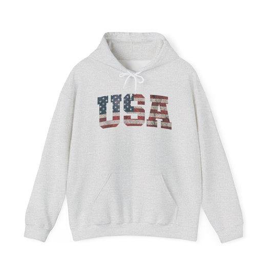 USA American Flag Retro Graphic Hoodie Men's Heavy Blend™ Hooded Sweatshirt