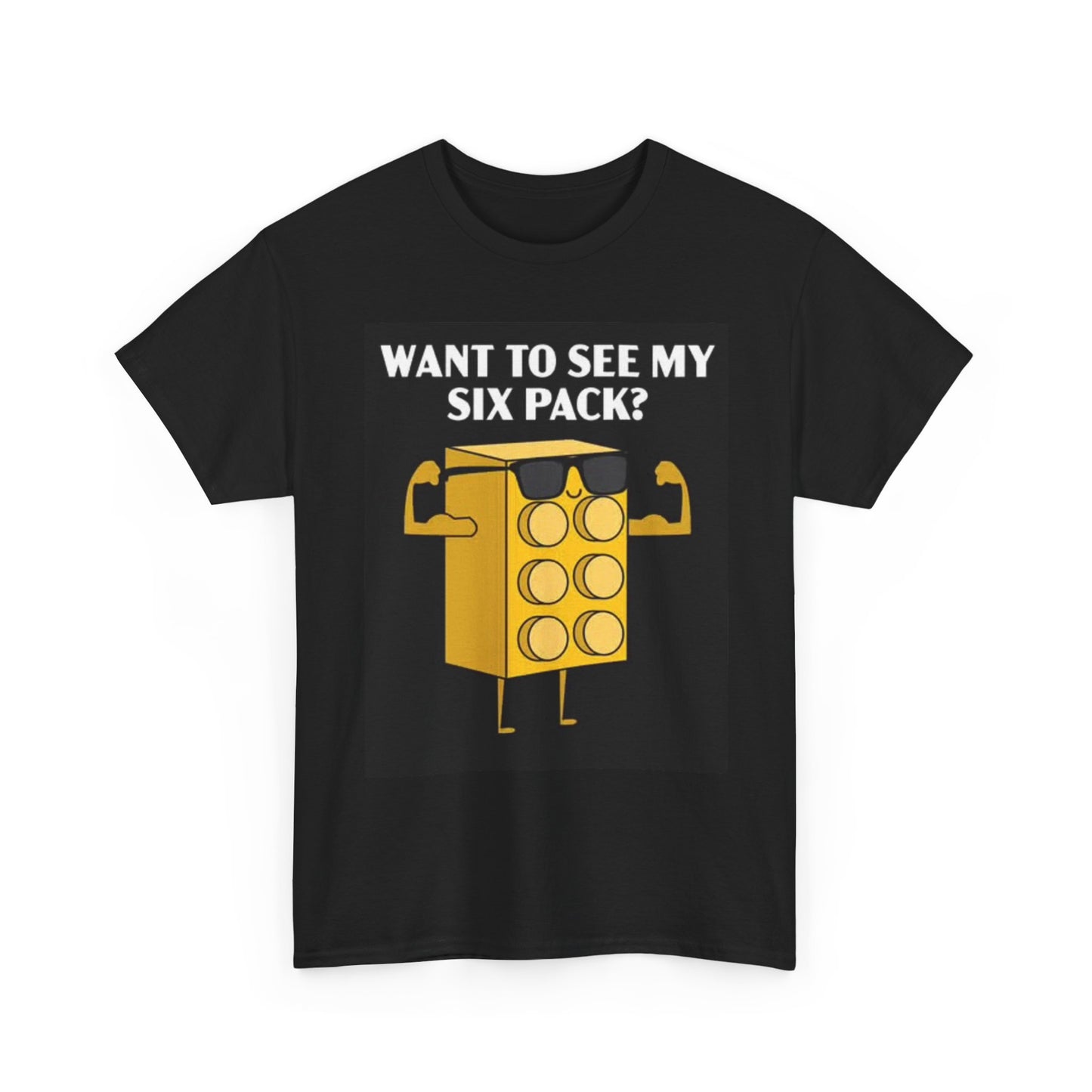 Want To See My Six Pack Graphic T Shirt Funny Legos Unisex Heavy Cotton Tee