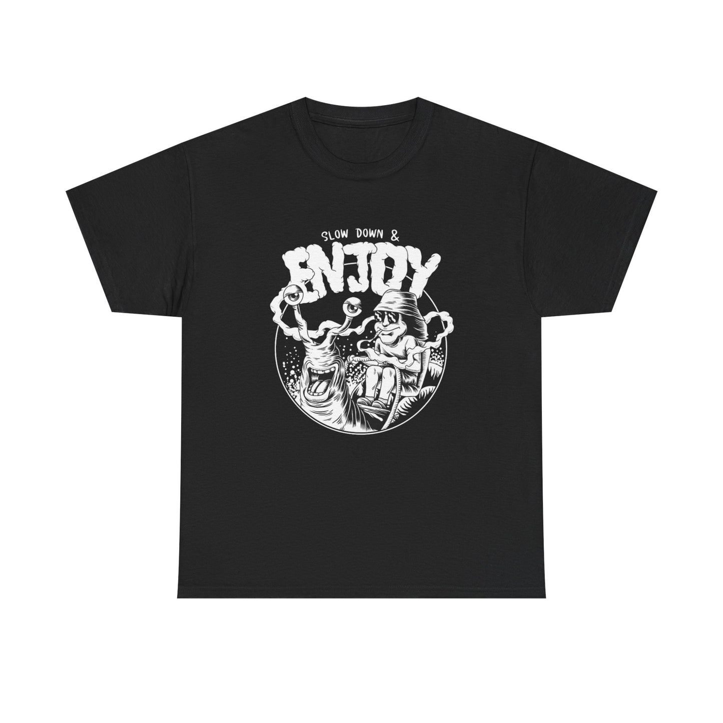 Slow Down And Enjoy Graphic T Shirt NEW Adult Unisex Heavy Cotton Tee