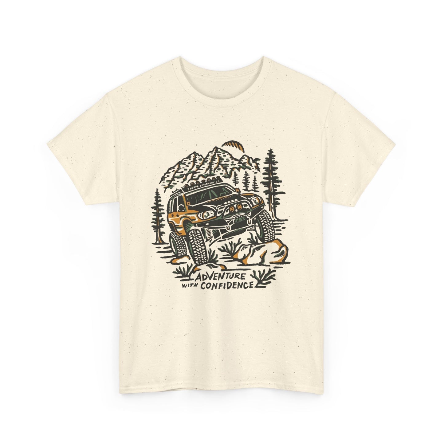 Adventure With Confidence Offroading Graphic T Shirt Unisex Heavy Cotton Tee