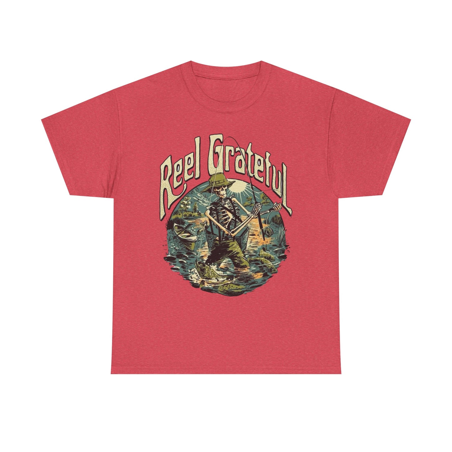 Reel Grateful Fishing Graphic T Shirt Unisex Cotton Tee Gift NEW