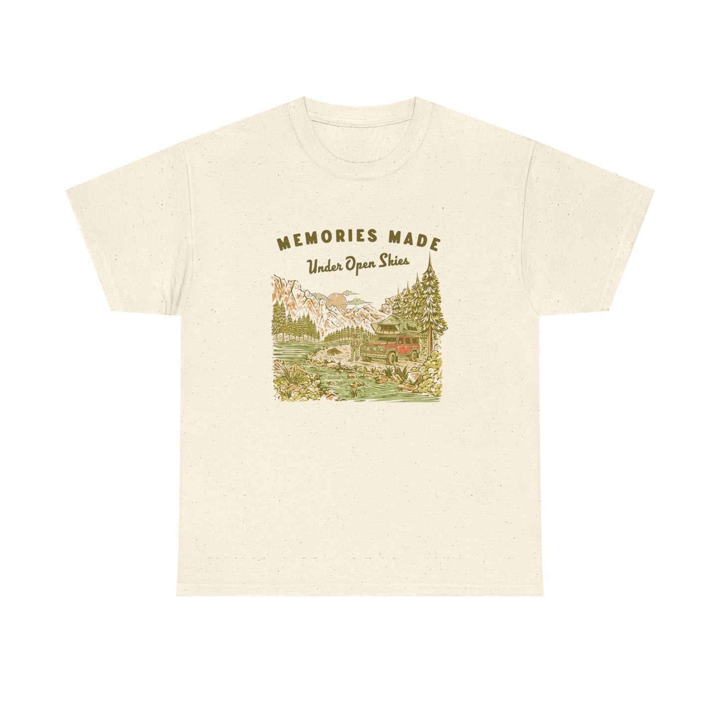 Memories Under The Stars Camping Graphic T Shirt Unisex Heavy Cotton Tee