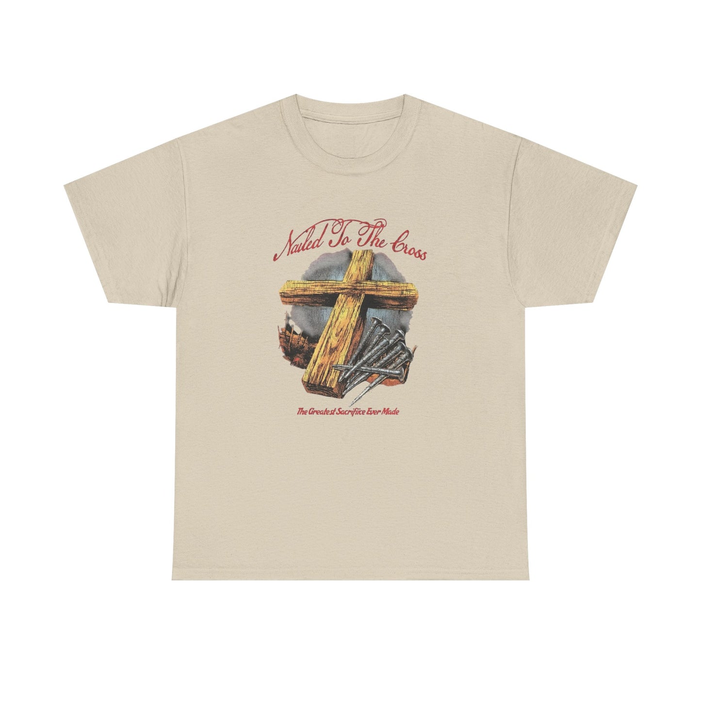Jesus Nailed To The Cross Graphic T Shirt Unisex Heavy Cotton Tee