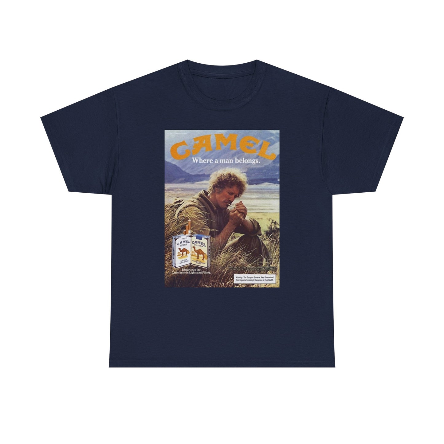 Joe Camel Cigarettes T-shirt Vintage Poster Retro Unisex Heavy Cotton Tee 1